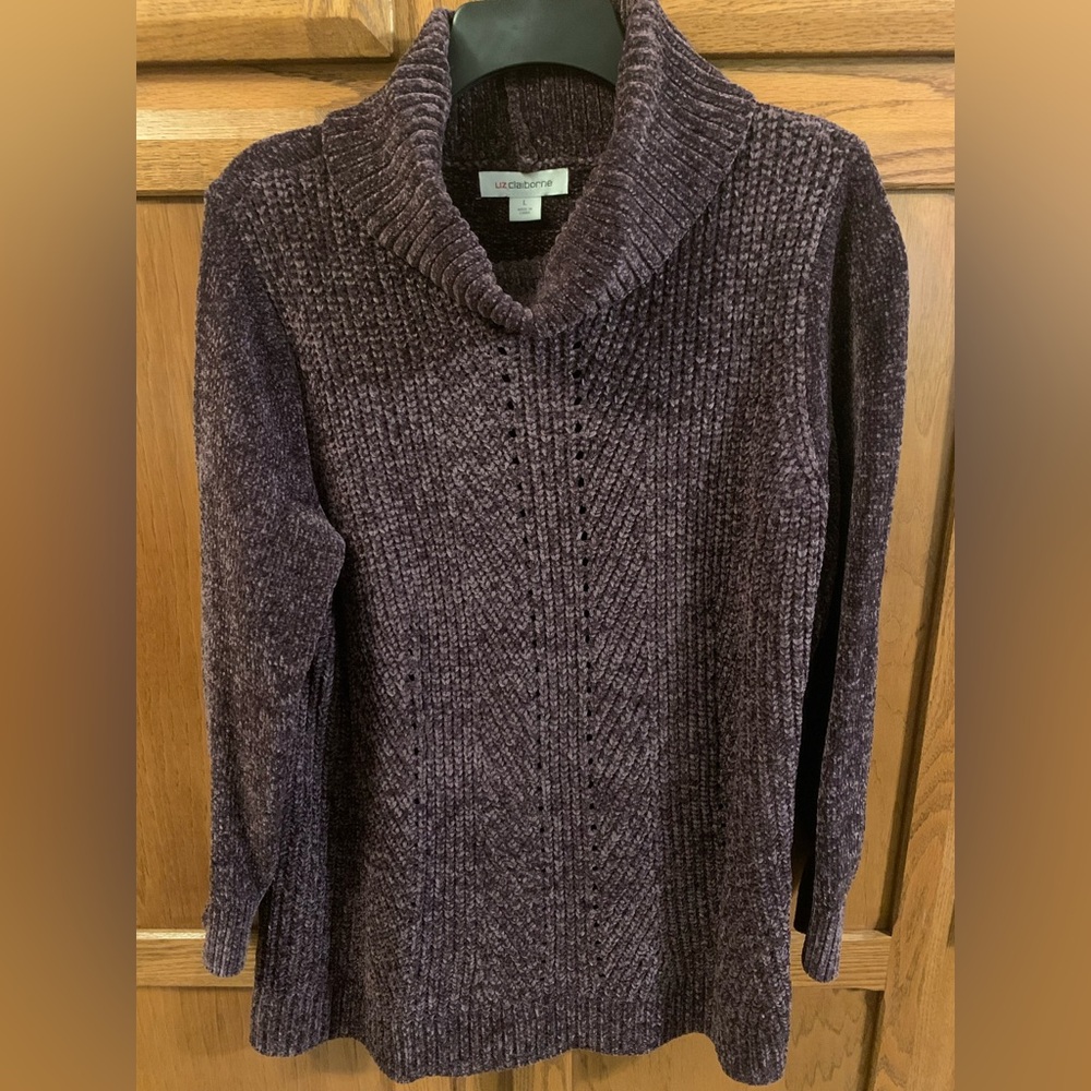 Women's Purple Liz Claiborne Chenille Sweater
